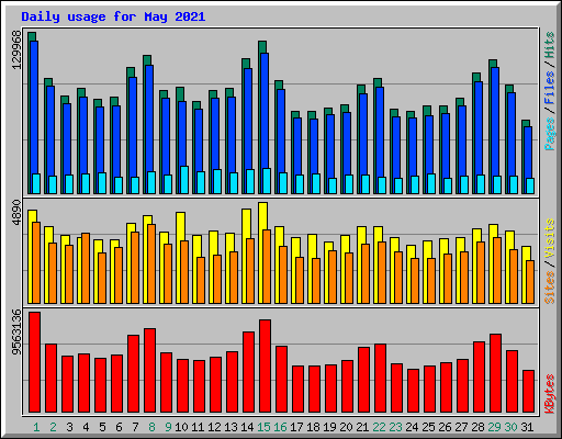 Daily usage for May 2021