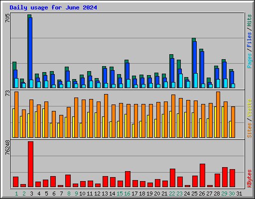 Daily usage for June 2024