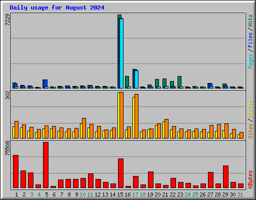 Daily usage for August 2024