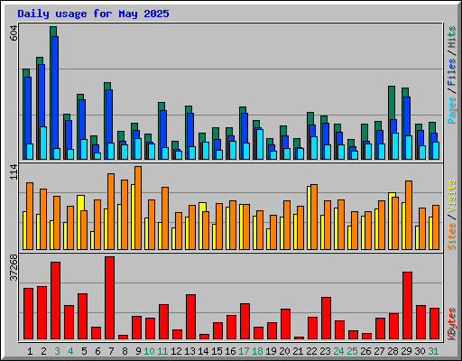 Daily usage for May 2025