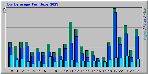 Hourly usage for July 2025