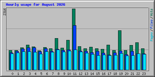 Hourly usage for August 2026